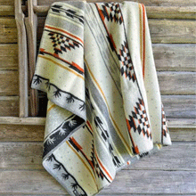 Load image into Gallery viewer, Sundborn Rust Lambswool Jacquard Blanket