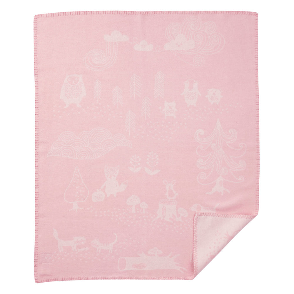 Little Bear Pink Brushed Organic Cotton Blanket 70x90cm