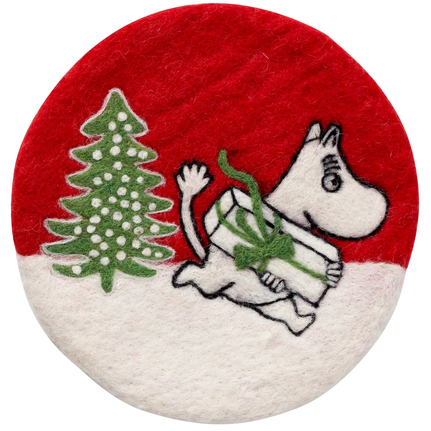 Moomin Christmas Felted Wool Pot Mat