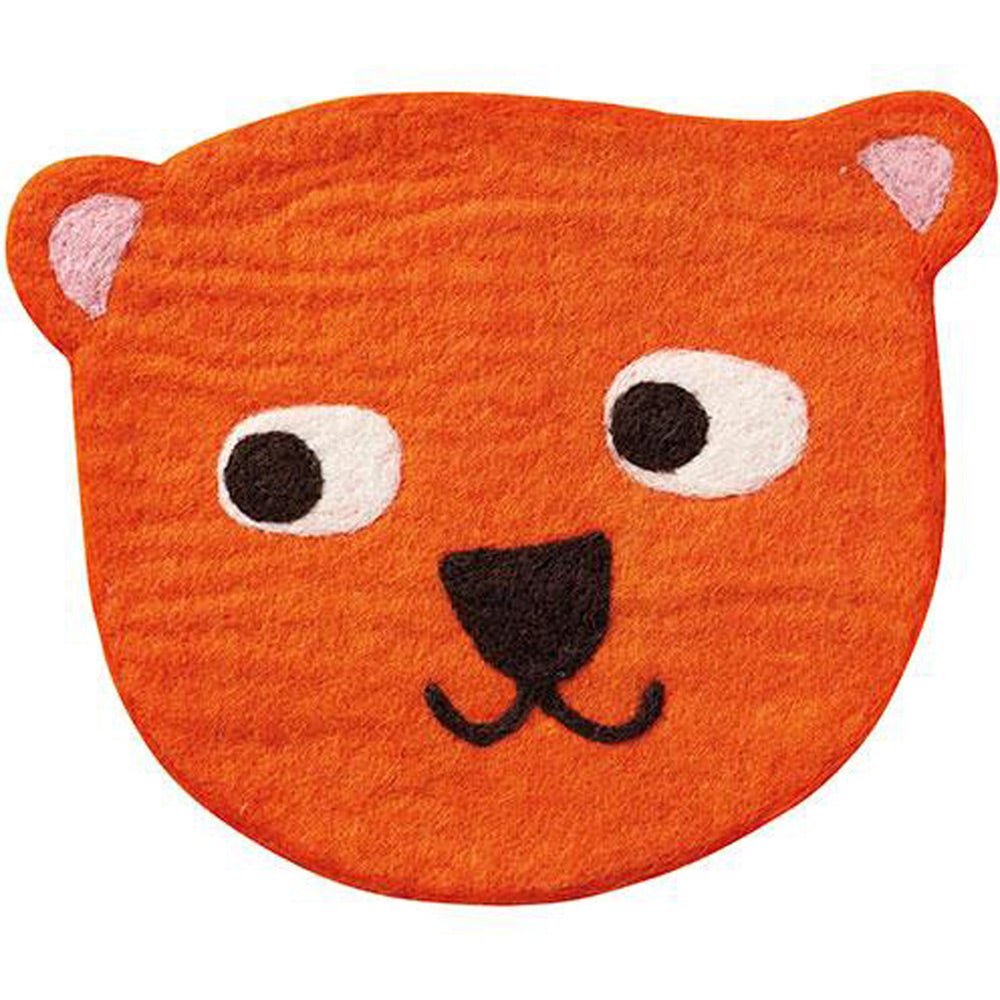 Little Bear Orange Felted Wool Seat Pad 28cm