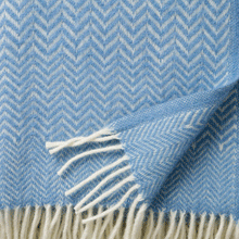 Load image into Gallery viewer, Zigzag Infinity Blue Eco Lambswool Throw
