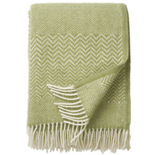 Load image into Gallery viewer, Zigzag Leaf Green Eco Lambswool Throw
