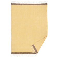 Load image into Gallery viewer, Rib Butter/Chocolate Lambswool Throw
