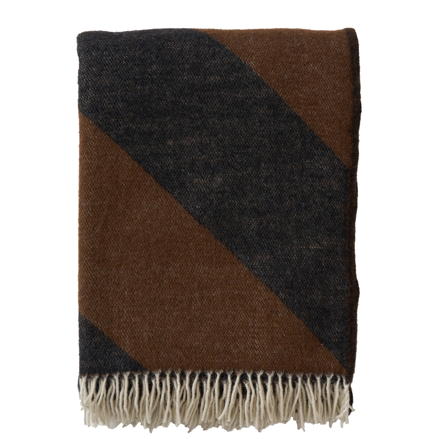 Angle Cocoa Recycled Merino & New  Merino Brushed Throw