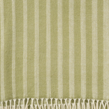 Load image into Gallery viewer, Irregular Stripes Olive Super Fine Merino Wool Throw
