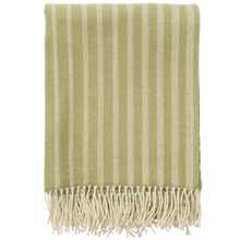 Load image into Gallery viewer, Irregular Stripes Olive Super Fine Merino Wool Throw
