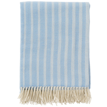 Load image into Gallery viewer, Irregular Stripes Infinity Blue Super Fine Merino Wool Throw

