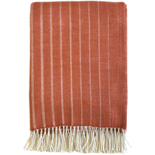 Load image into Gallery viewer, Irregular Stripes Rust Super Fine Merino Wool Throw
