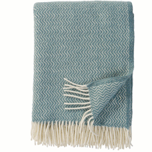 Load image into Gallery viewer, Sorbet Silky Blue Lambswool Throw

