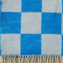 Load image into Gallery viewer, Tile Blue Recycled Merino &amp; New  Merino Brushed Throw
