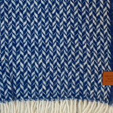 Load image into Gallery viewer, Lovik Deep Blue Recycled Wool &amp; Lambswool Throw
