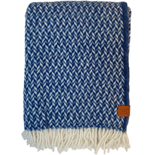 Load image into Gallery viewer, Lovik Deep Blue Recycled Wool &amp; Lambswool Throw
