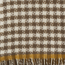 Load image into Gallery viewer, Dogtooth Mud/Mustard Brushed Lambswool Throw
