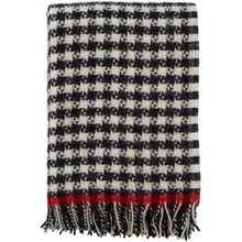 Load image into Gallery viewer, Dogtooth Black/Red Brushed Lambswool Throw
