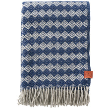 Load image into Gallery viewer, Tuva Indigo/Natural Grey Swedish Wool Throw
