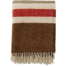 Load image into Gallery viewer, Gotland Stripe Brown/Beige/Red Brushed Gotland &amp; Lambswool Throw

