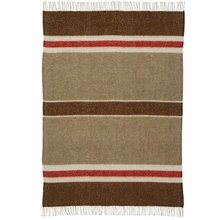 Load image into Gallery viewer, Gotland Stripe Brown/Beige/Red Brushed Gotland &amp; Lambswool Throw
