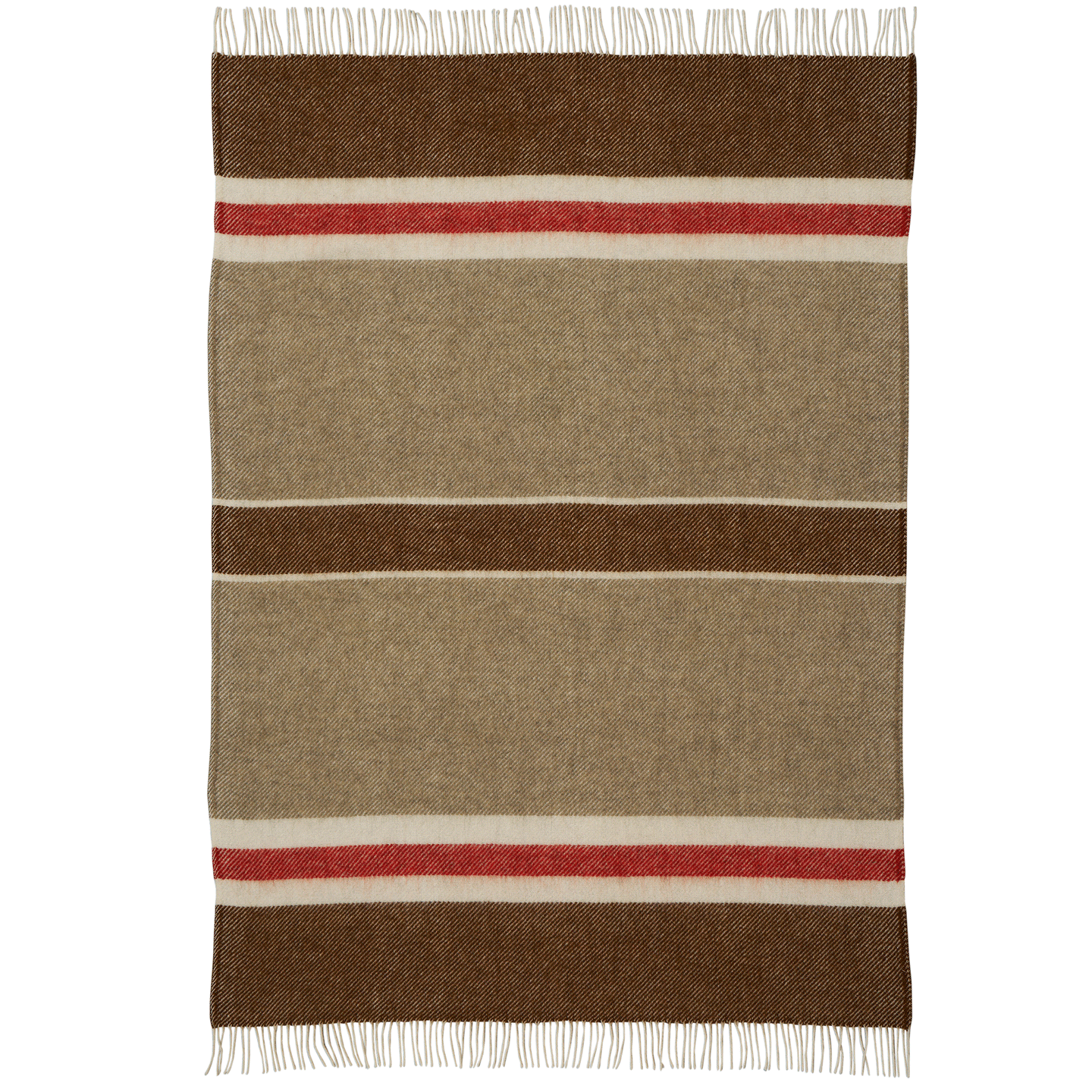 Gotland Stripe Brown/Beige/Red Brushed Gotland & Lambswool Throw