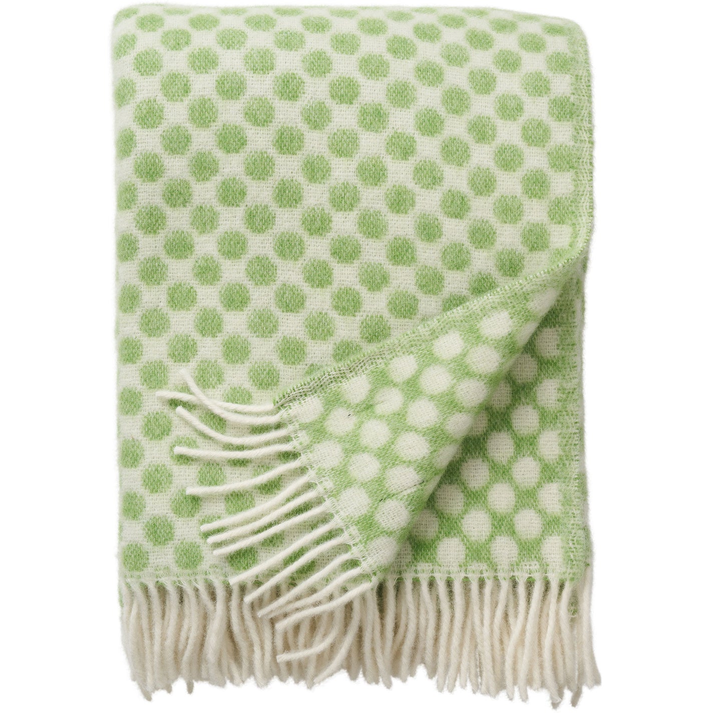 Gotland Dots Green Brushed Gotland & Lambswool Throw