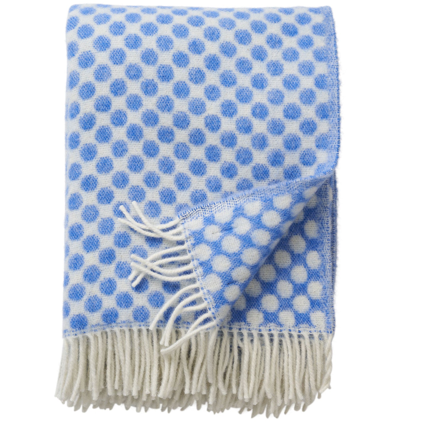 Gotland Dots Blue Brushed Gotland & Lambswool Throw