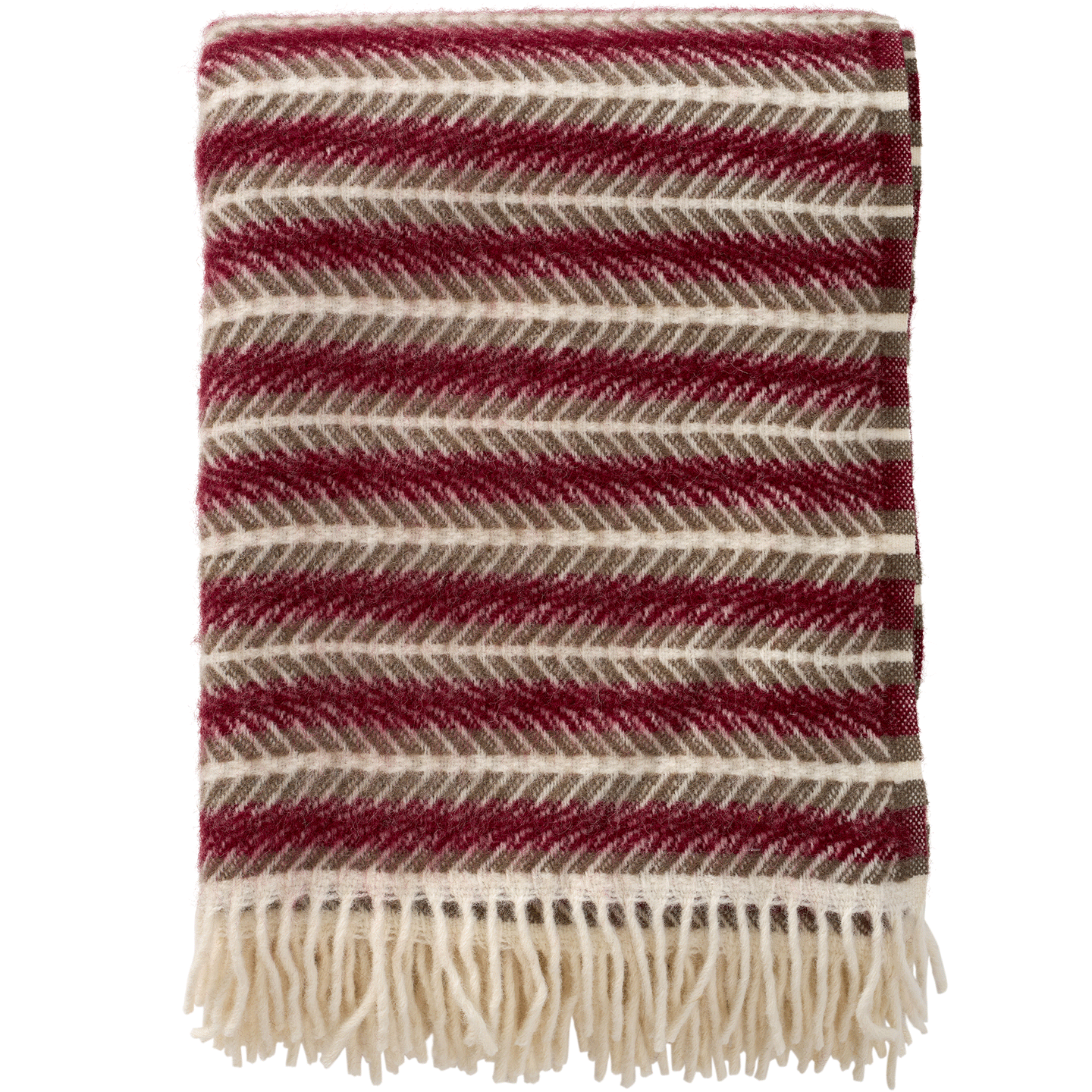 Oscar Multi Burgundy Lambswool Throw