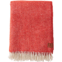 Load image into Gallery viewer, Gooseye Red Recycled Wool &amp; Lambswool Throw
