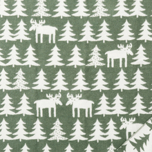 Load image into Gallery viewer, Moose Walk Green &amp; White Lambswool Blanket
