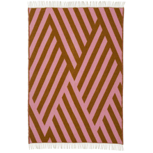 Load image into Gallery viewer, Tangent Pink Caramel Lambswool Blanket
