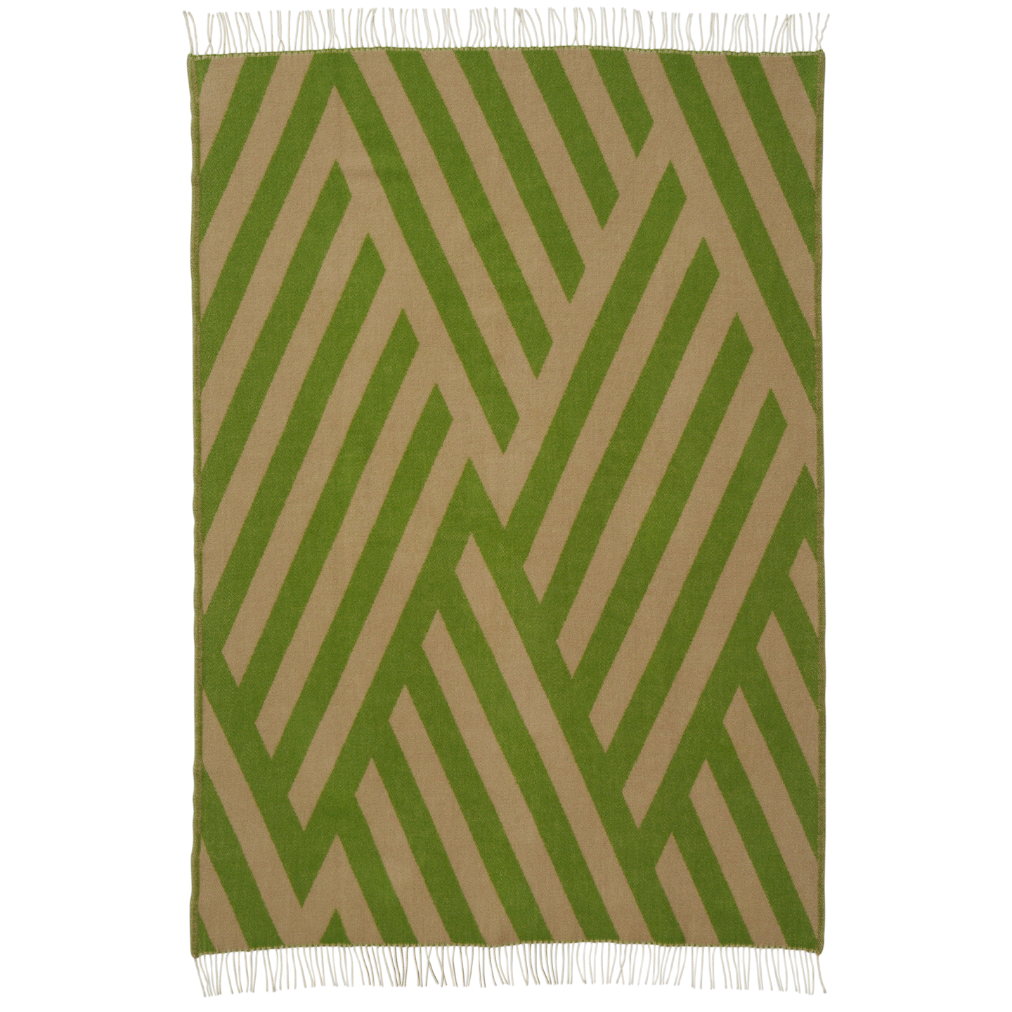 Tangent Pea Cream Lambswool Blanket
