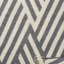 Load image into Gallery viewer, Tangent Grey Ivory Lambswool Blanket
