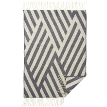Load image into Gallery viewer, Tangent Grey Ivory Lambswool Blanket
