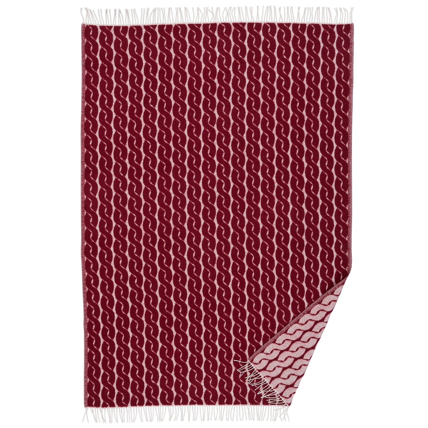 Knit Burgundy Lambswool Blanket