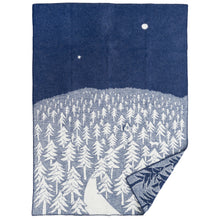 Load image into Gallery viewer, House in the Forest Navy Blue Lambswool Blanket
