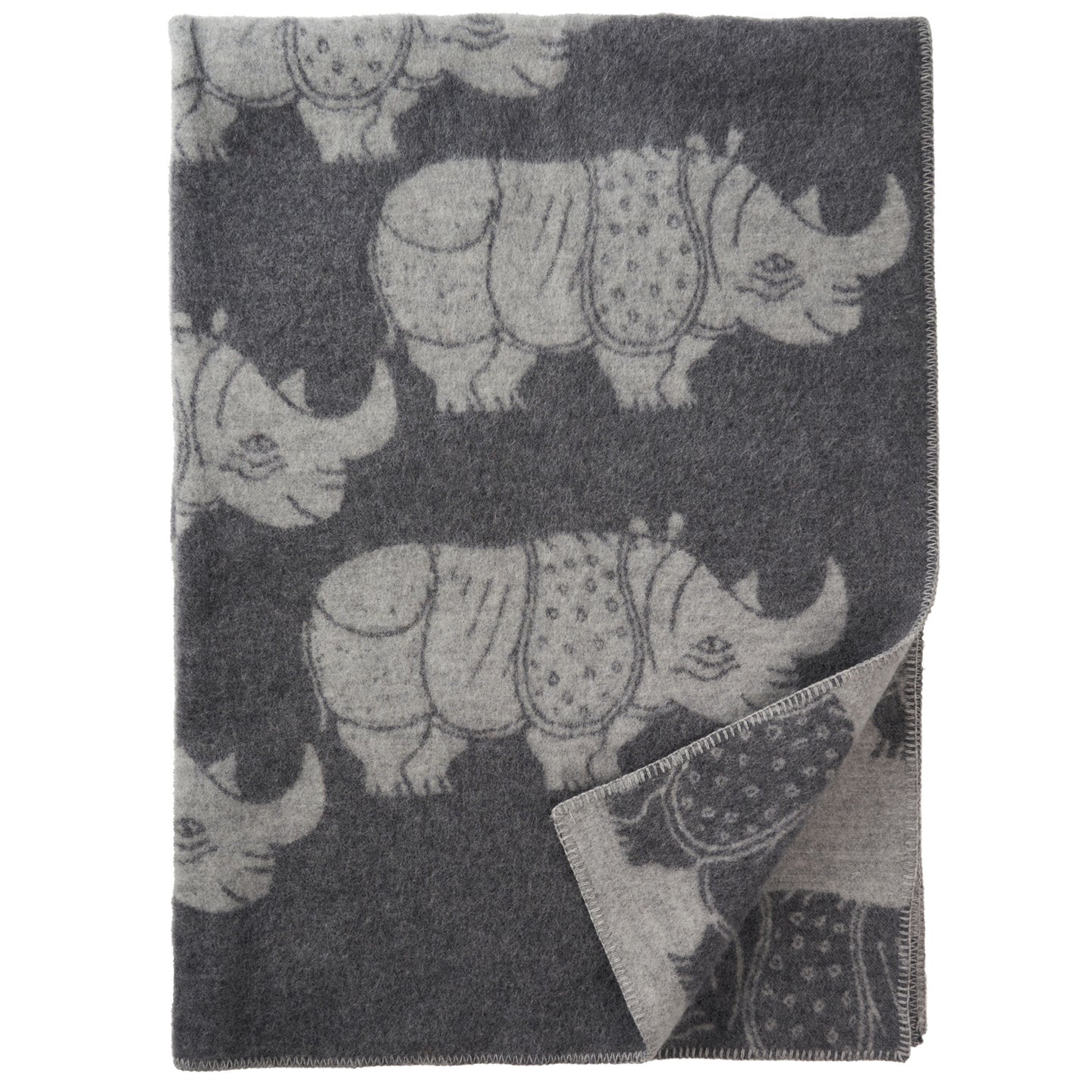 Rhino Grey Eco Lambswool Blanket