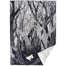 Load image into Gallery viewer, Moomin On The Run Black Eco Lambswool Blanket
