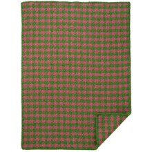 Load image into Gallery viewer, Dogtooth Green Pink Lambswool Throw 65x90cm
