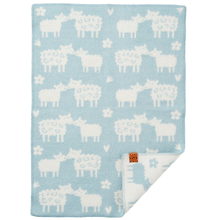 Load image into Gallery viewer, Bää Light Blue Lambswool Blanket 65x90cm
