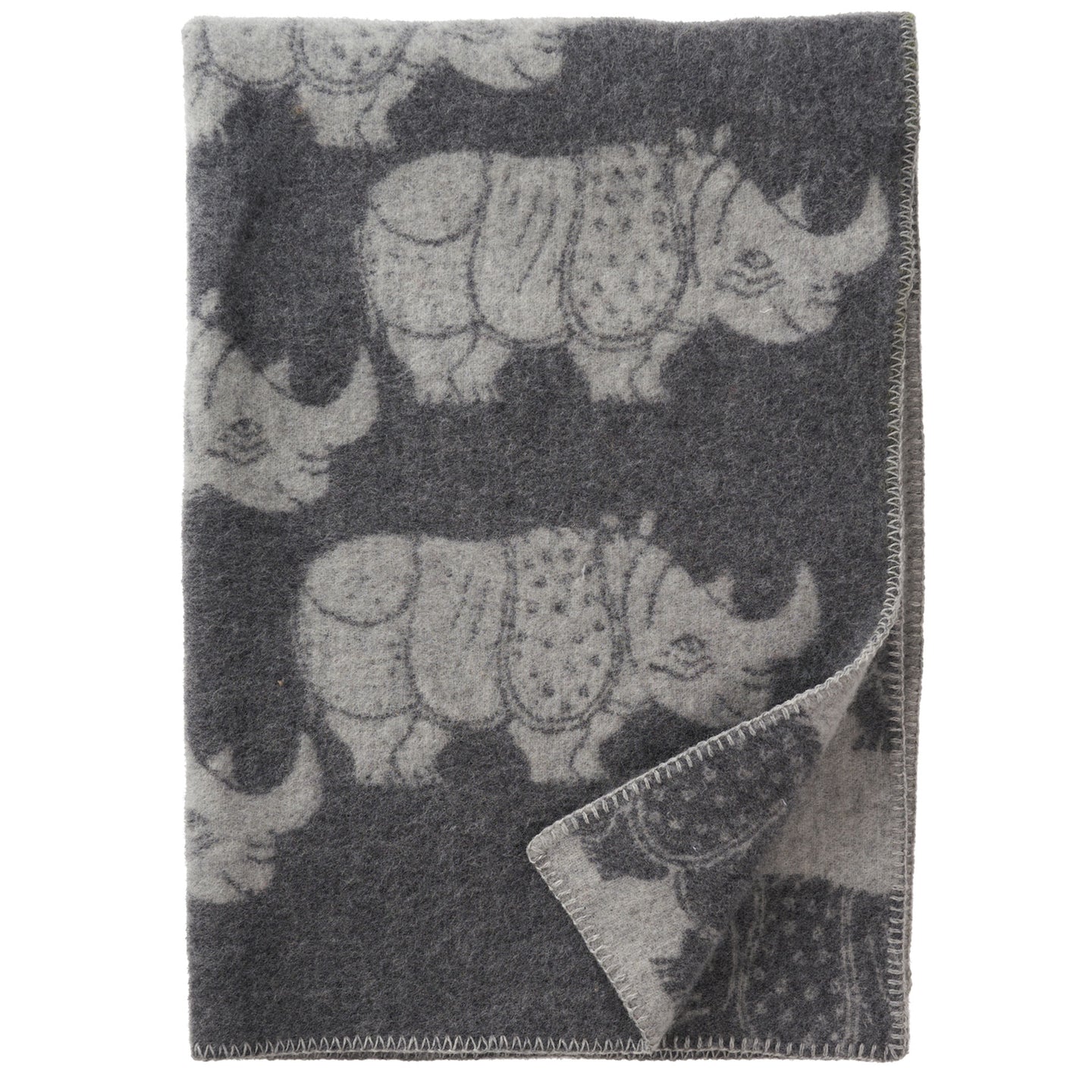 Rhino Grey Eco Lambswool Blanket 90x130cm