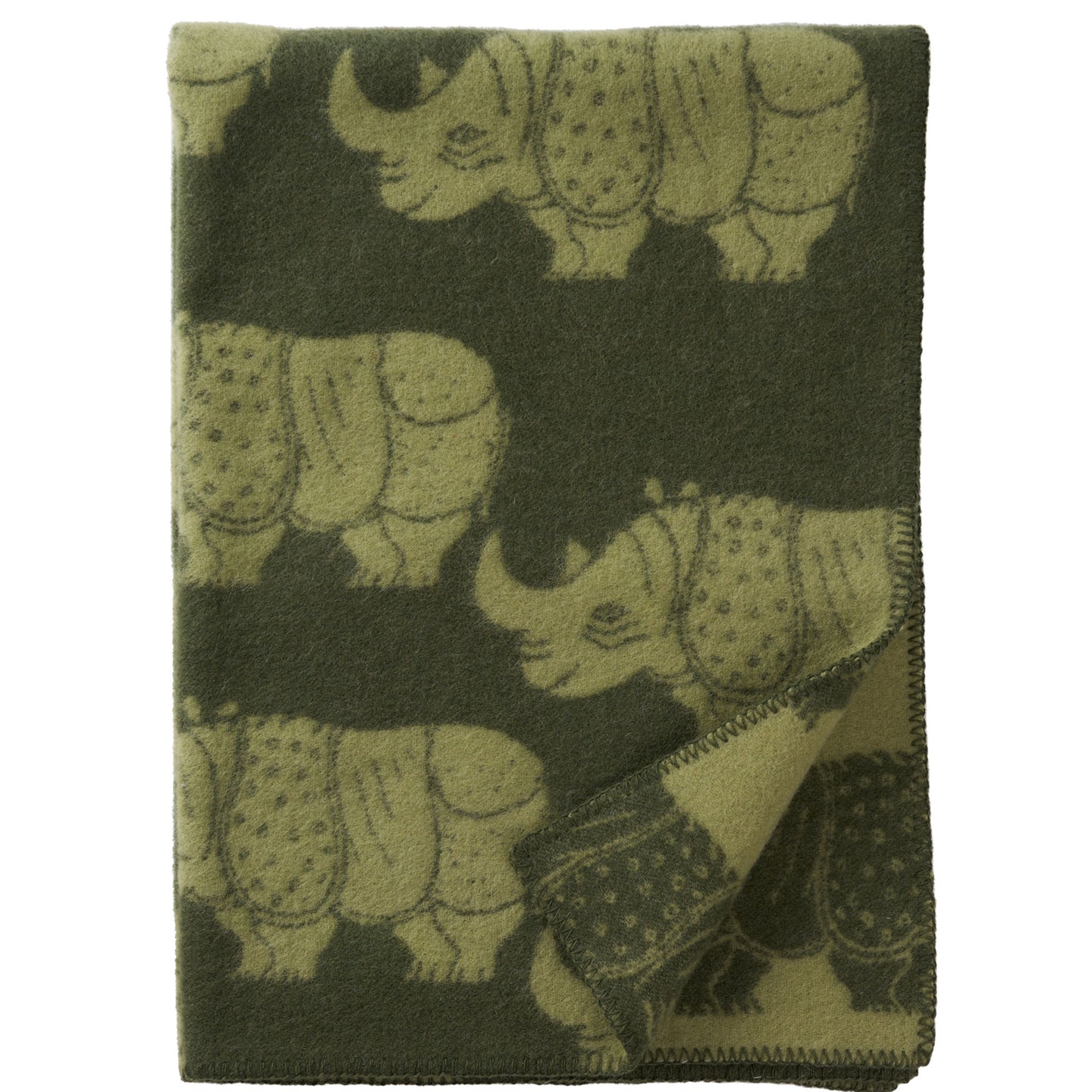 Rhino Green Eco Lambswool Blanket 90x130cm