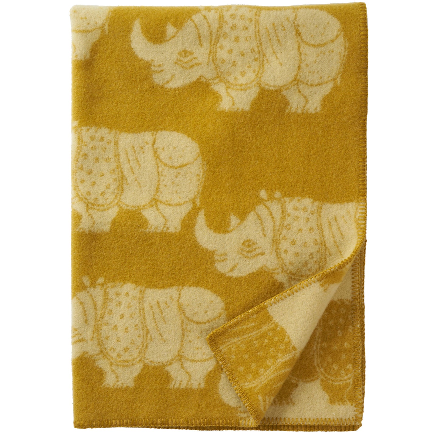 Rhino Yellow Eco Lambswool Blanket 90x130cm
