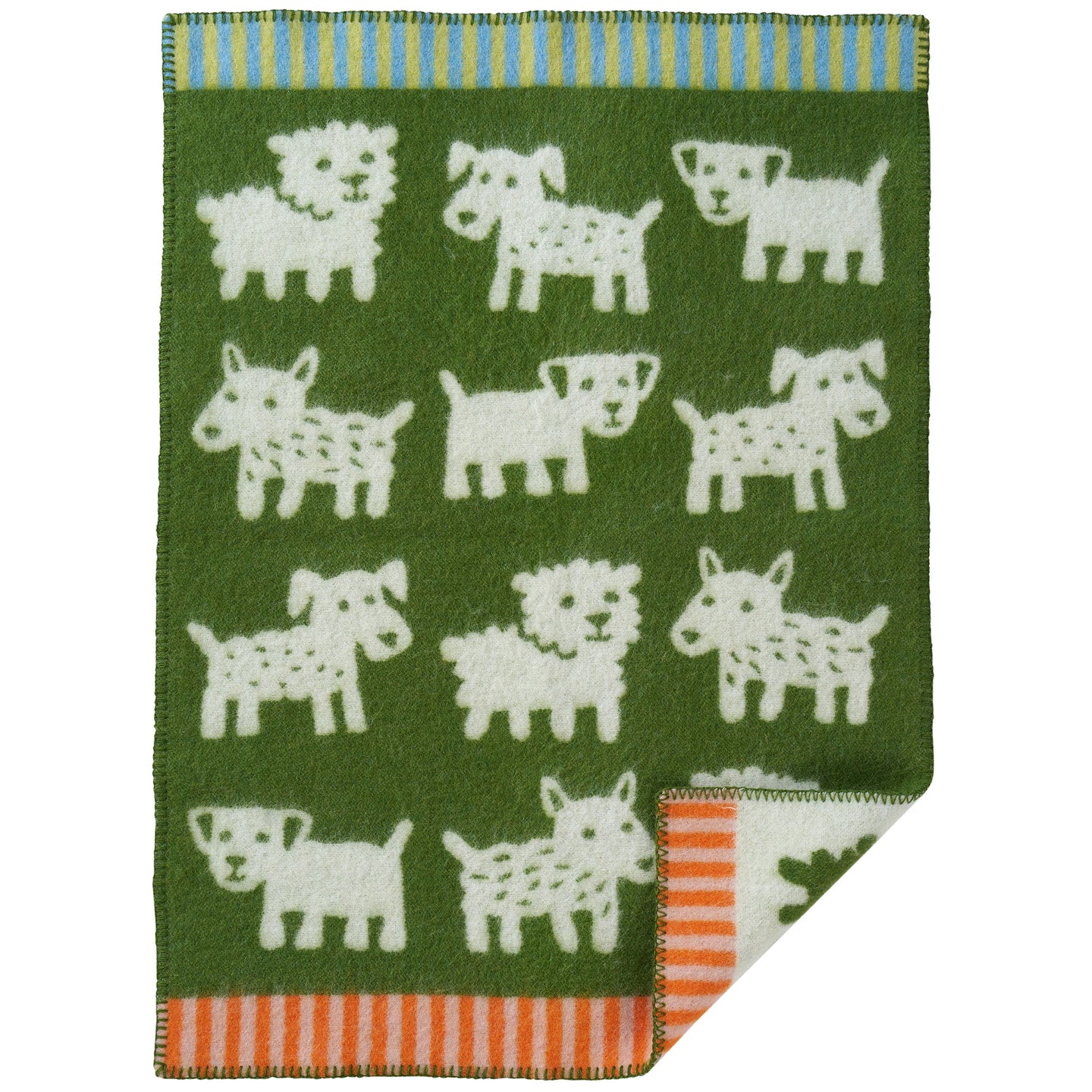 Voff Green Eco Lambswool Blanket 65x90cm