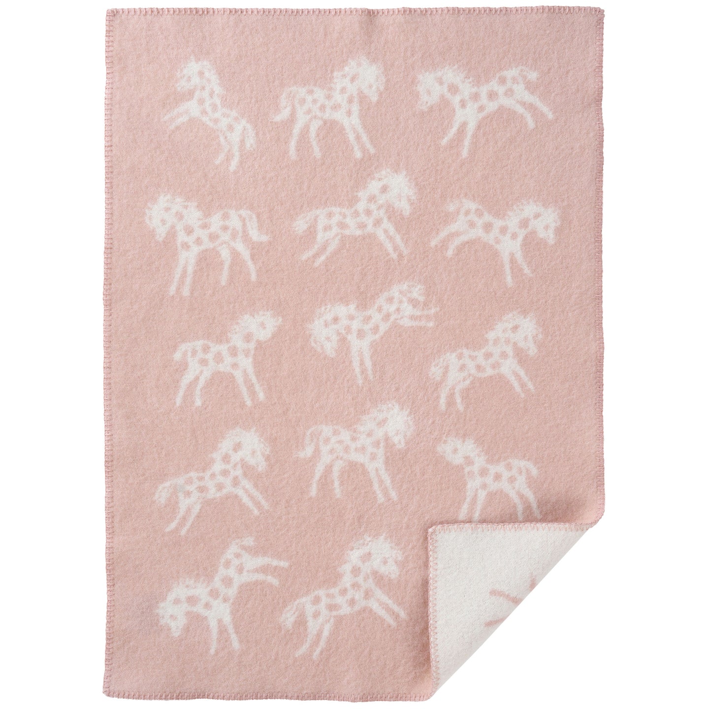 Pony Dusty Pink Eco Lambswool Blanket 65x90cm