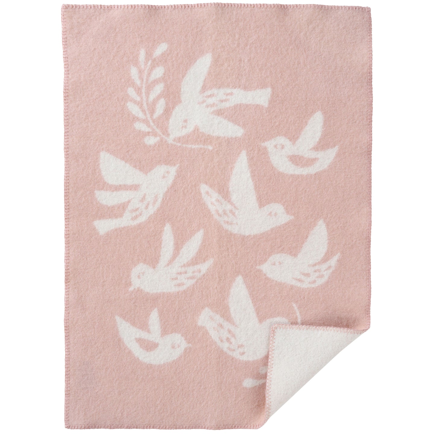 Nesting Dusty Pink Eco Lambswool Blanket 65x90cm