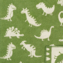 Load image into Gallery viewer, Dino Green Lambswool Blanket 65x90cm
