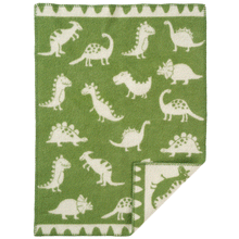 Load image into Gallery viewer, Dino Green Lambswool Blanket 65x90cm
