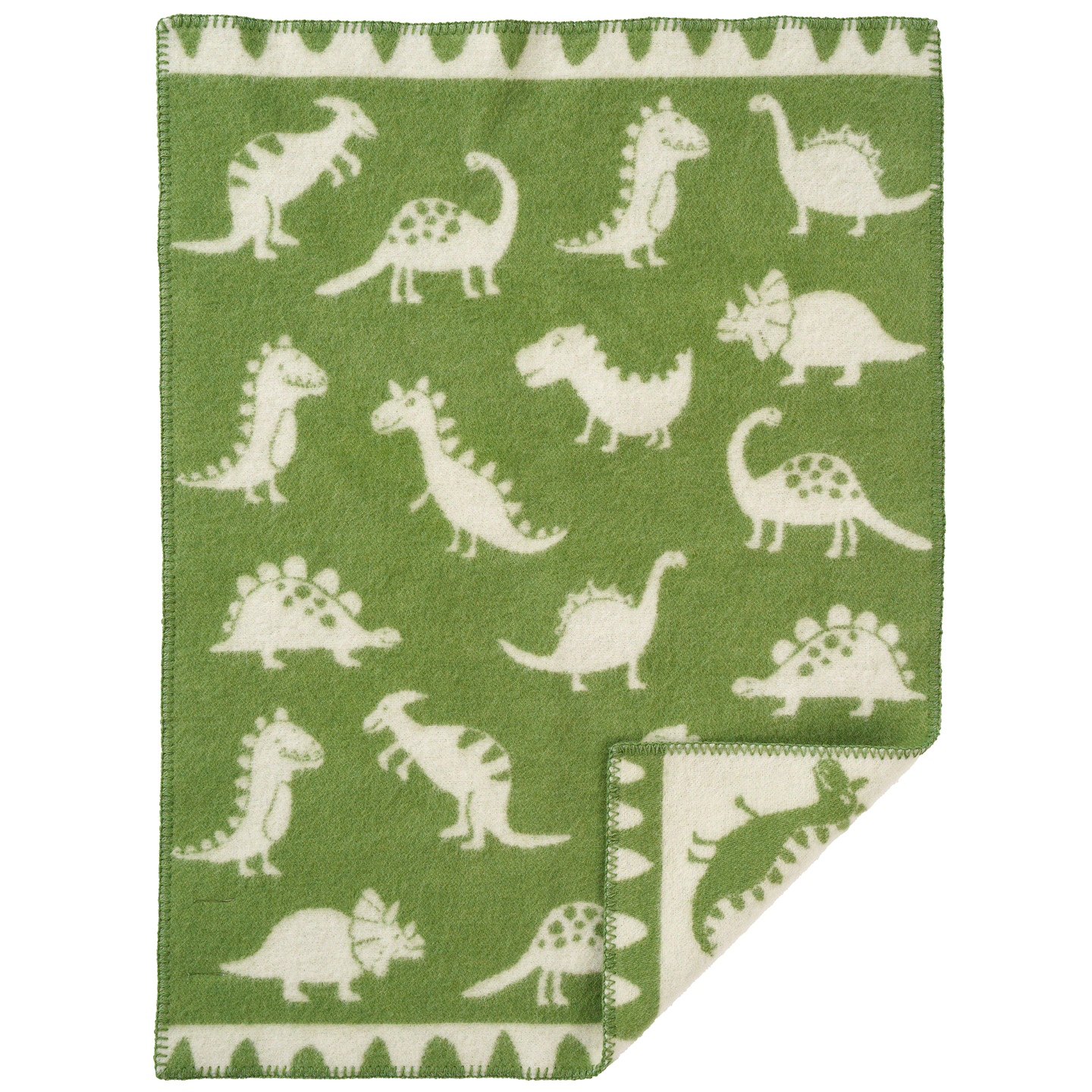 Dino Green Lambswool Blanket 65x90cm