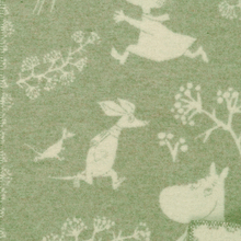 Load image into Gallery viewer, Moomin Winterland Frost Green Lambswool Blanket 65x90cm
