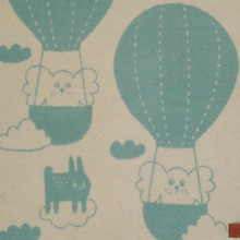 Load image into Gallery viewer, Balloon Blue Beige Recycled Wool &amp; Lambswool Blanket 65x90cm
