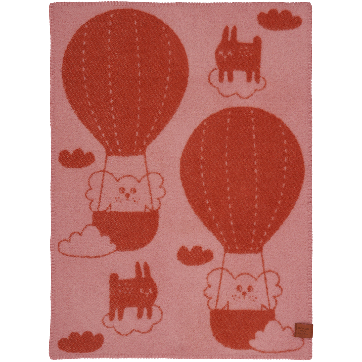 Balloon Pink Rust Recycled Wool & Lambswool Blanket 65x90cm