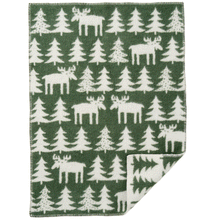 Load image into Gallery viewer, Moose Walk Baby Green Lambswool Blanket 65x90cm
